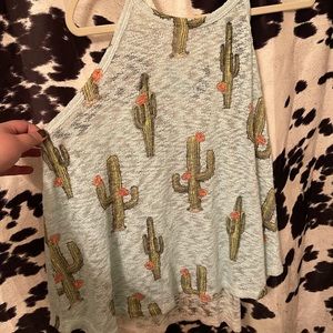 Knit cactus halter tank top